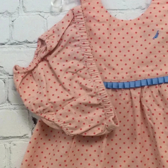 Nautica 2Pc Pink Polka Dot Summer Dress size 12M - Picture 2 of 8